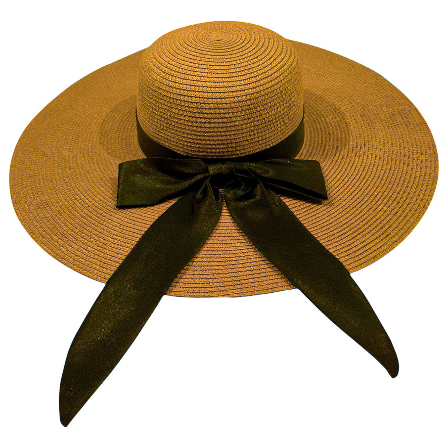 Damazo Soleil silk-lined wide brim sun hat in tan for curly hair