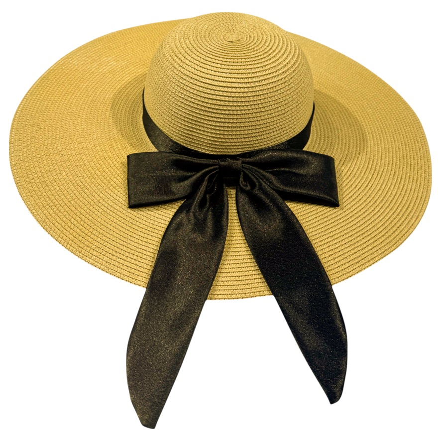 Damazo Soleil silk-lined wide brim sun hat in beige for curly hair