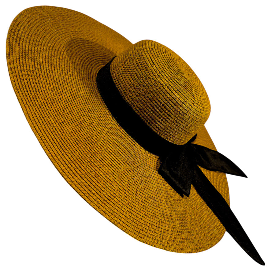Damazo Soleil silk-lined wide brim sun hat in tan for curly hair