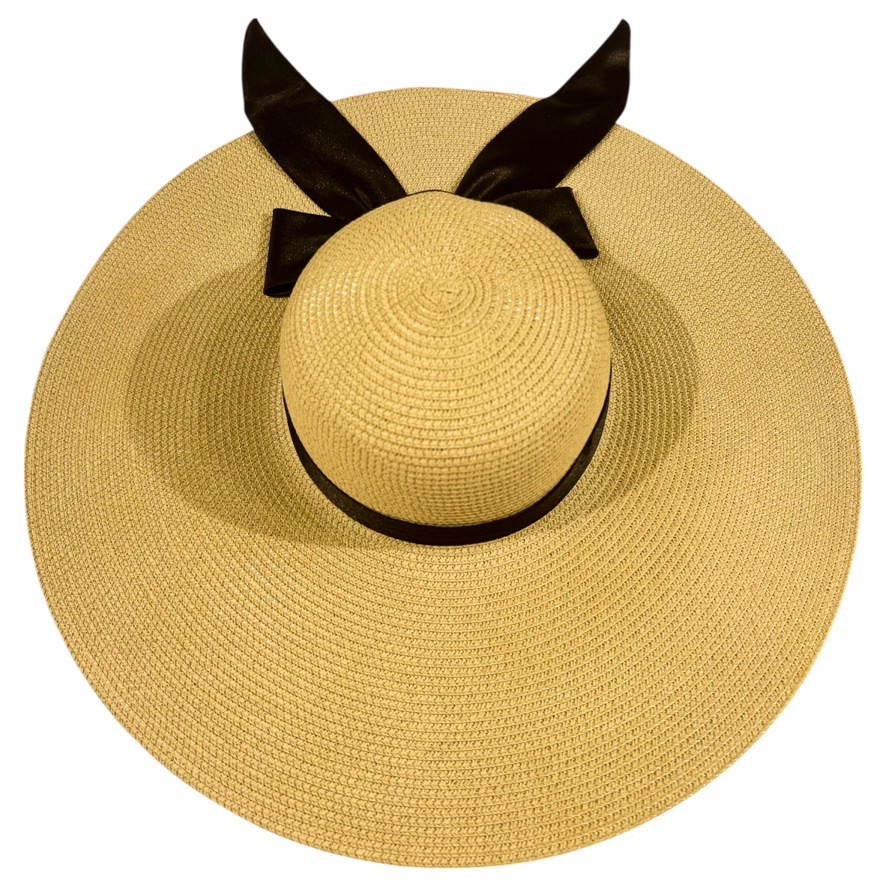 Damazo Soleil silk-lined wide brim sun hat in beige for curly hair