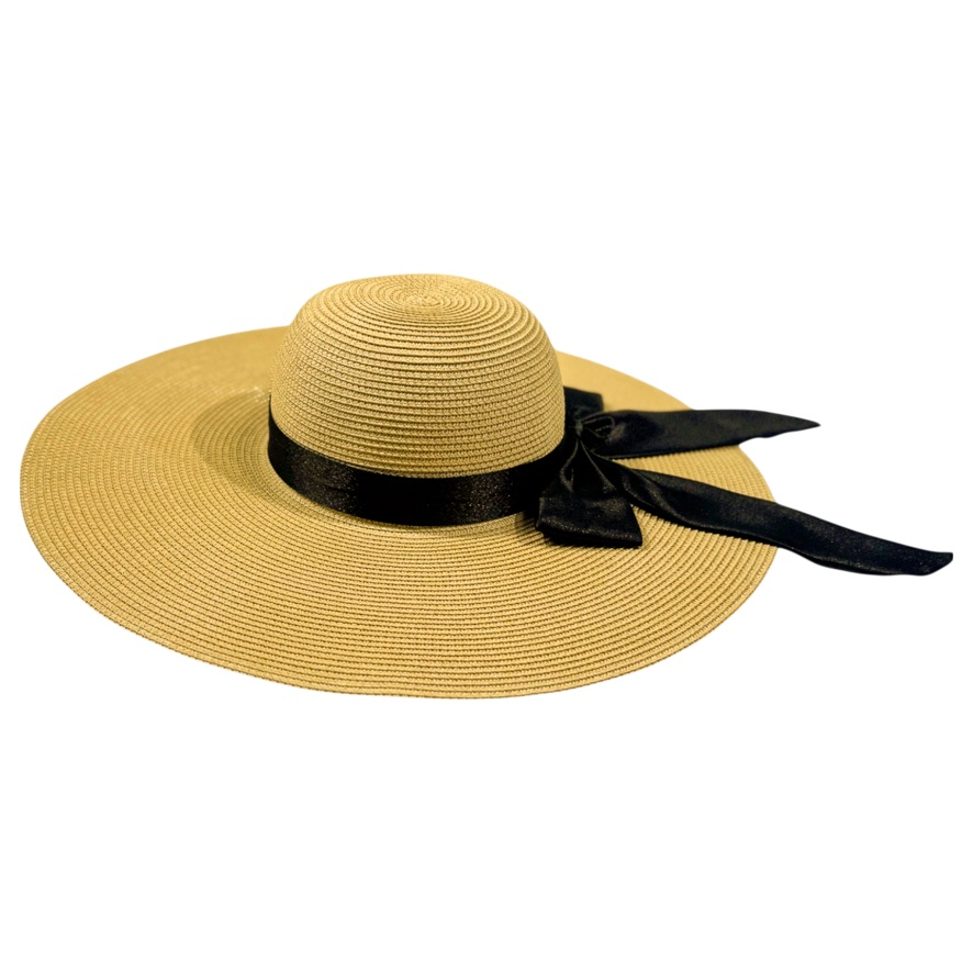 Damazo Soleil silk-lined wide brim sun hat in beige for curly hair