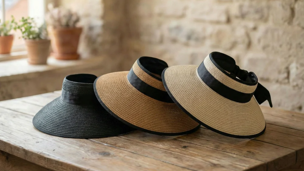 A Lineup Of Three Silk-Lined Sun Hats For Outdoor Use