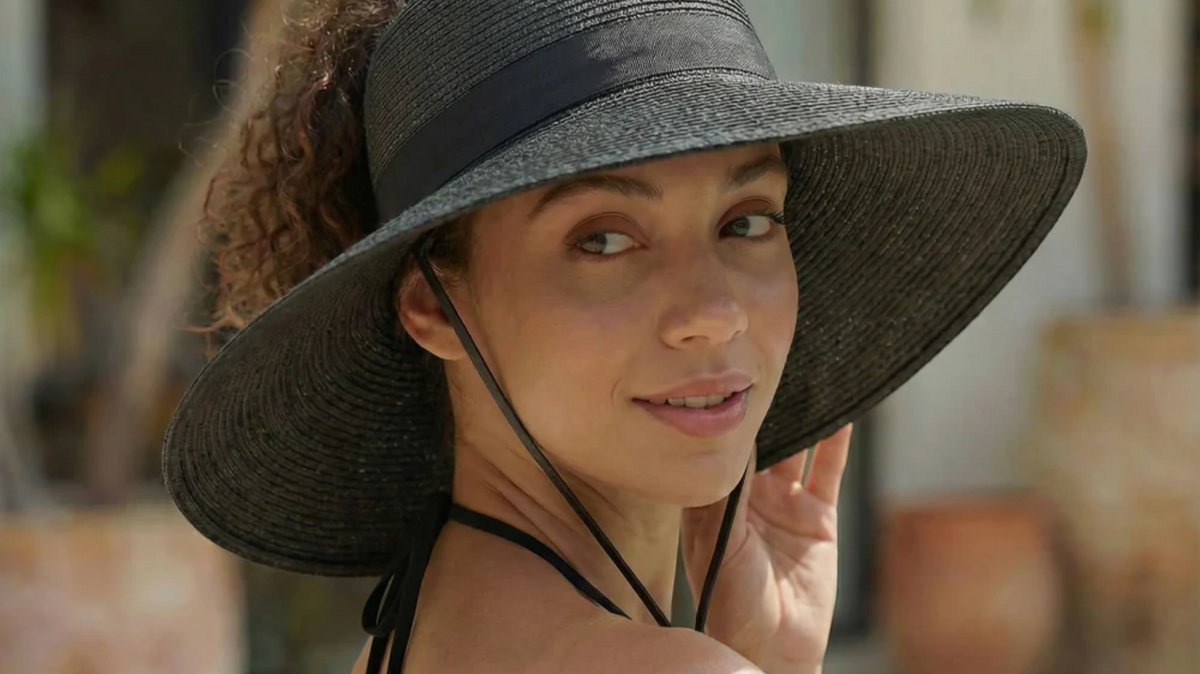 Woman wearing a sun hat outdoors