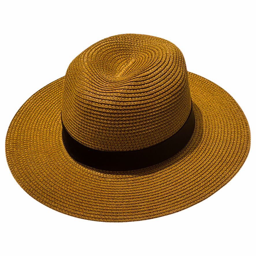 Damazo Soteria tan fedora with wide brim and silk interior lining