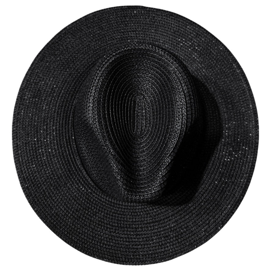 Damazo Soteria black fedora with wide brim and silk interior lining