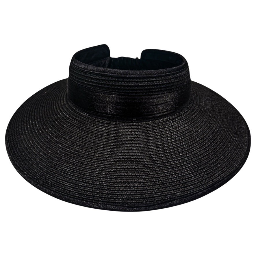 Damazo Eclipse open-top sun hat in black with wide brim