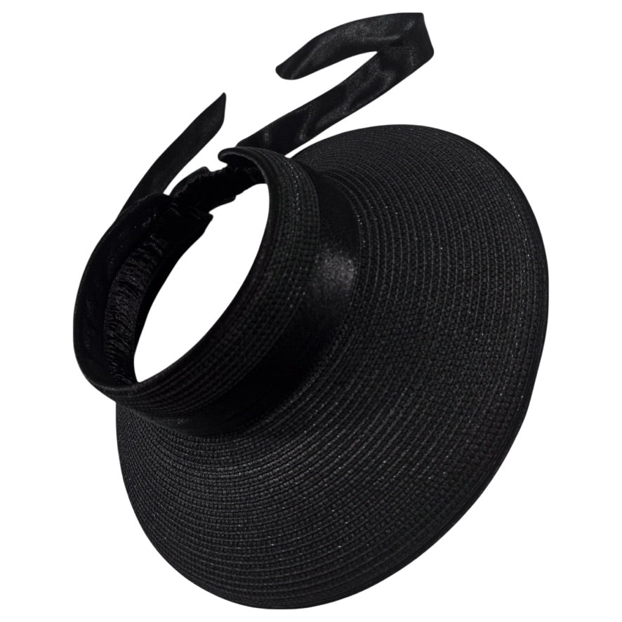 Damazo Eclipse open-top sun hat in black with wide brim