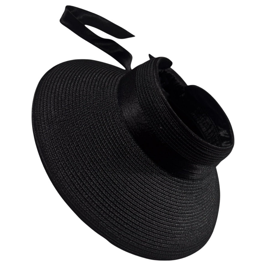 Damazo Eclipse open-top sun hat in black with wide brim