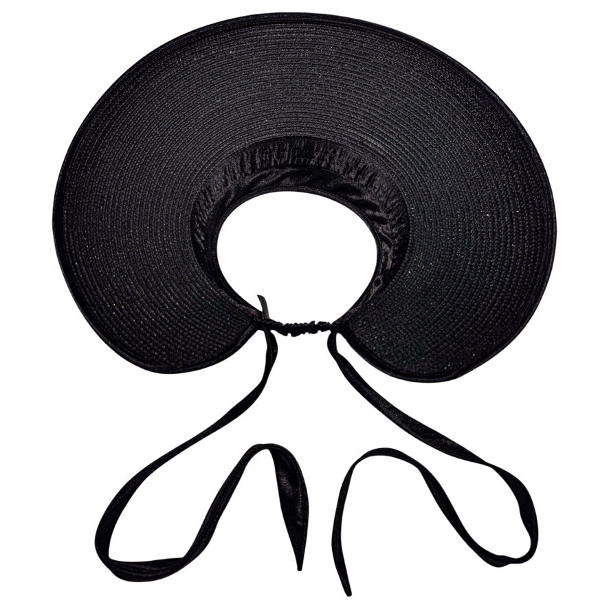 Damazo Eclipse open-top sun hat in black with wide brim