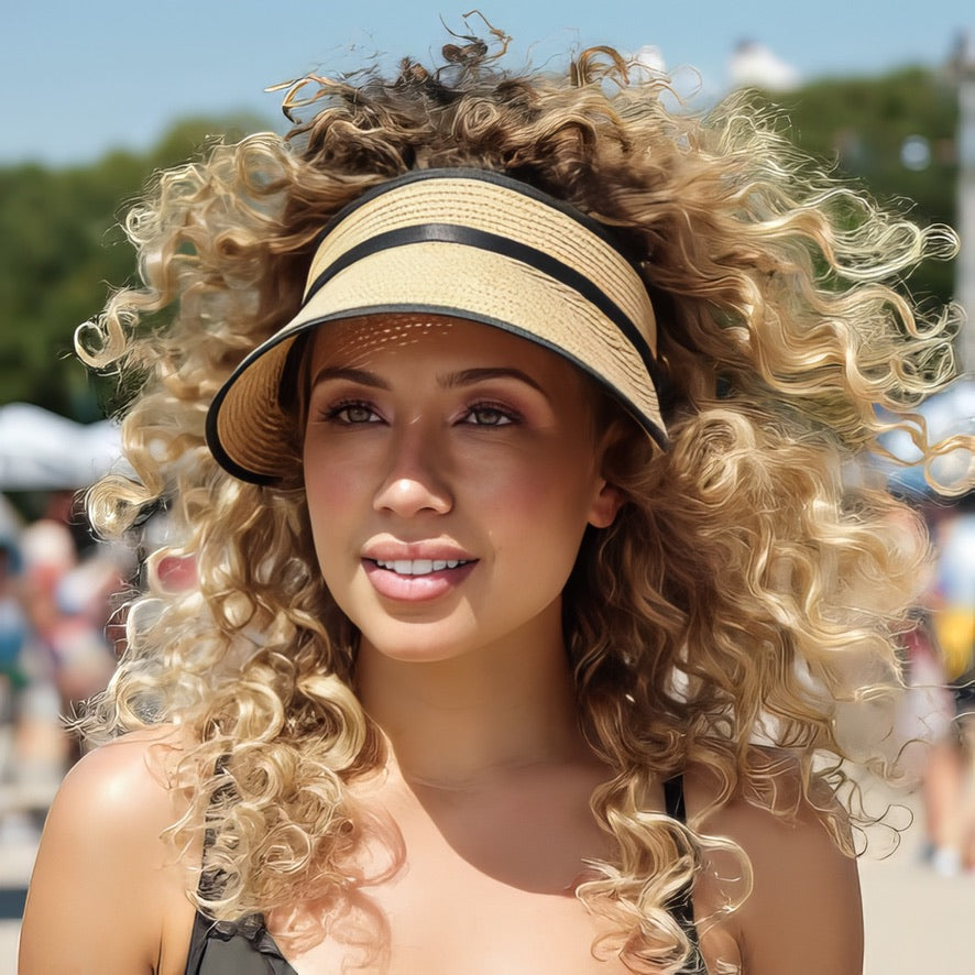 Woman wearing Damazo Eos visor during outdoor activities