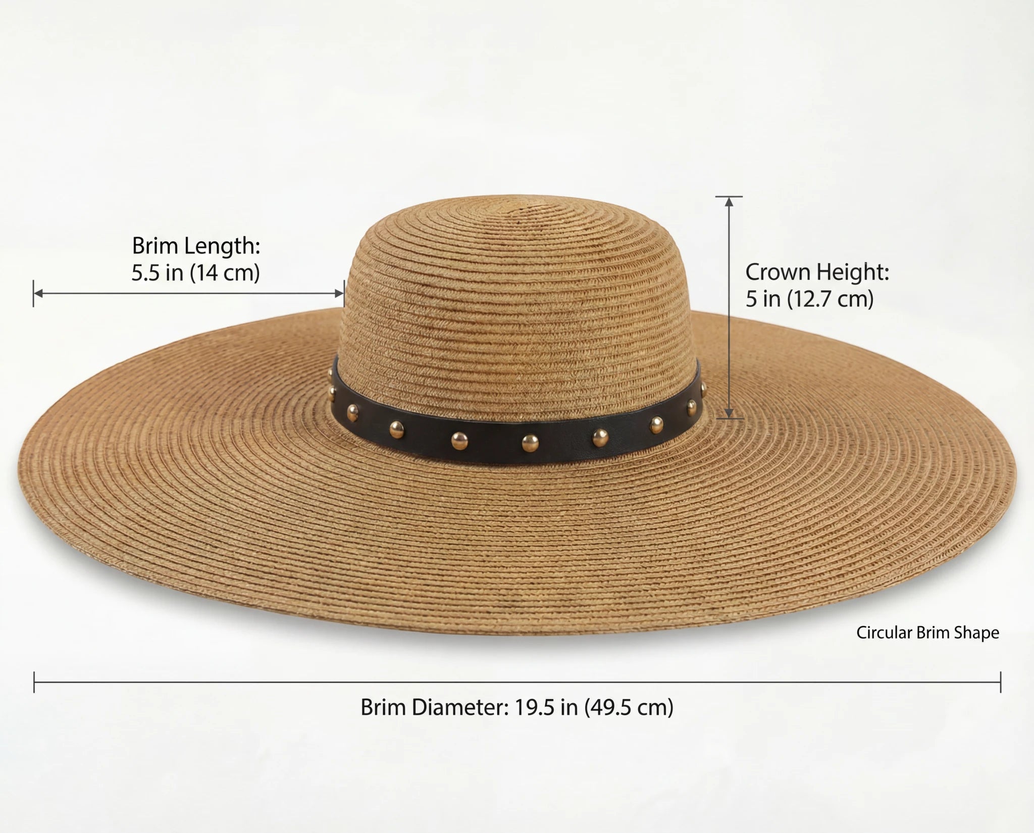 Damazo sun hat dimensions overlay