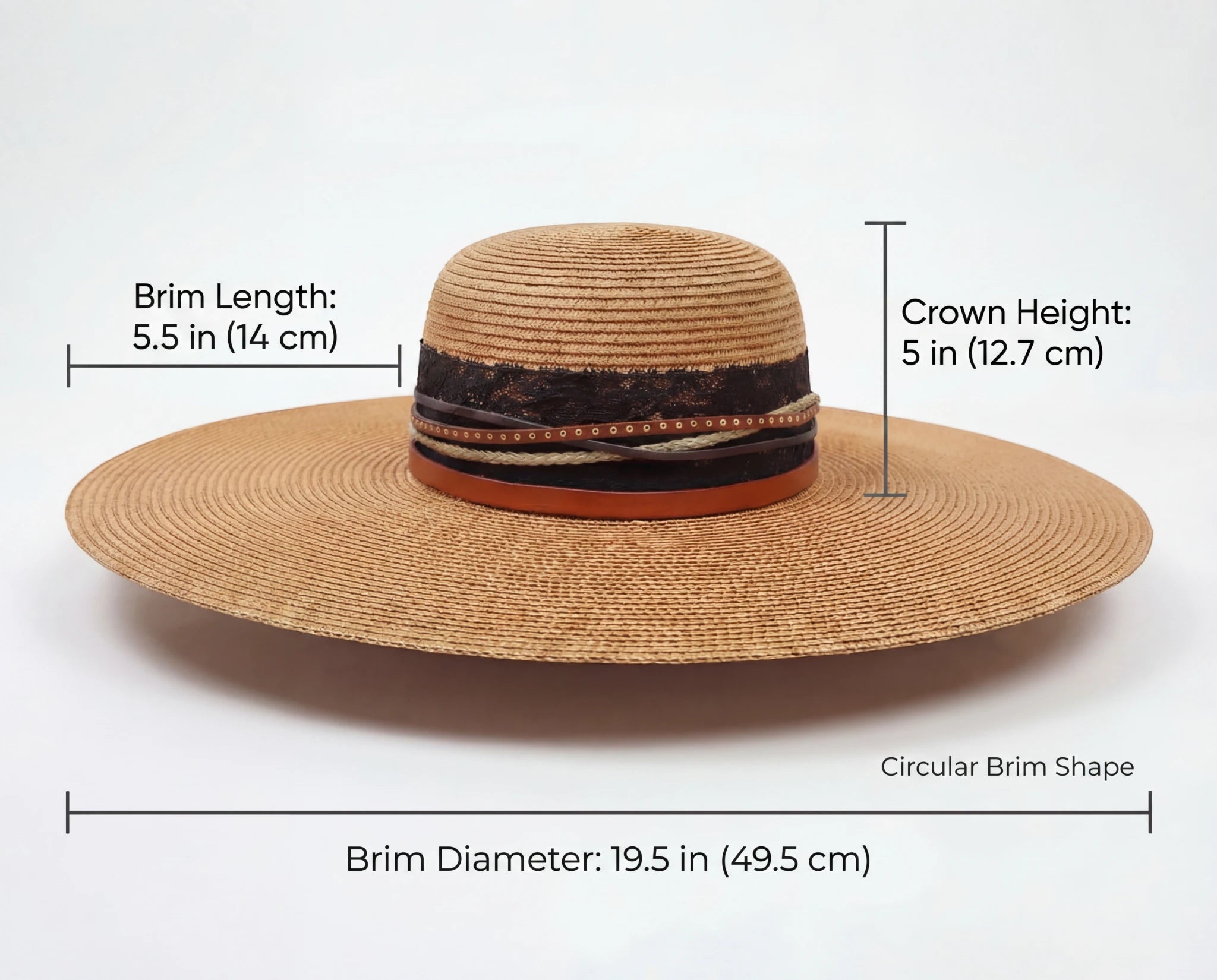 Damazo sun hat dimensions overlay