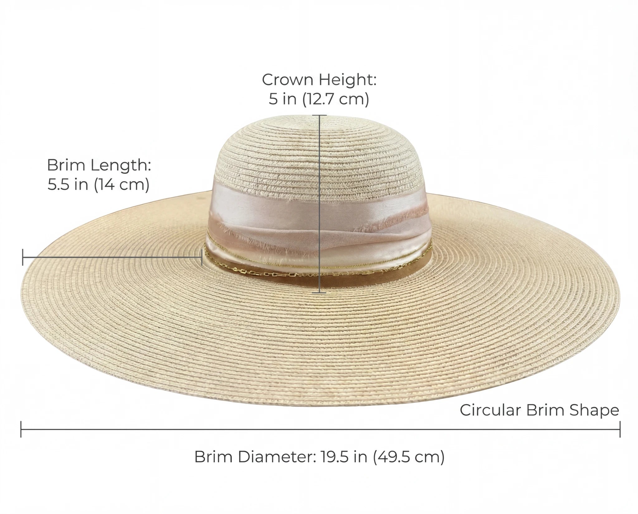 Damazo sun hat dimensions overlay