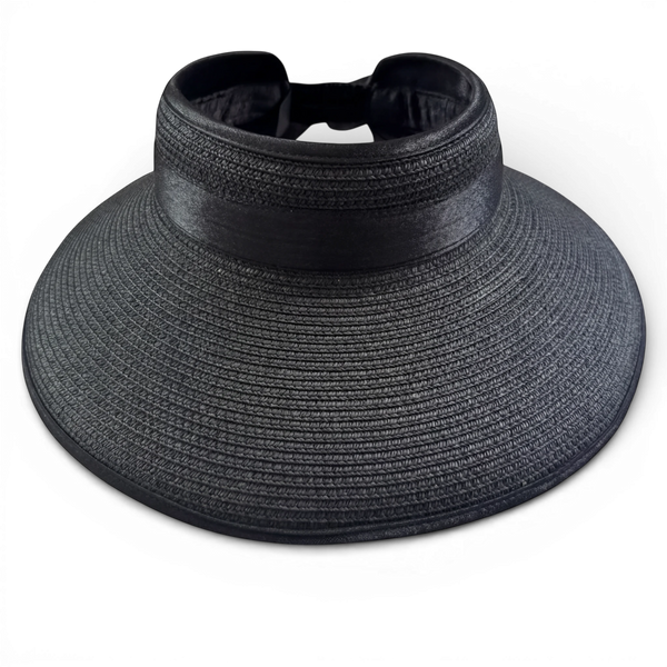 Damazo Eclipse silk-lined open-top sun hat in black